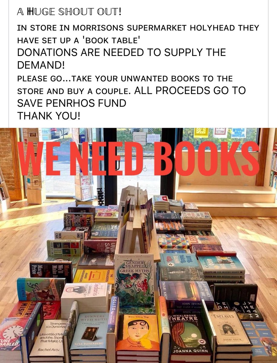 If you are on Ynys môn or frequently visit, If have any unwanted books you want to donate or want to grab a bargain, head to Morrisons Holyhead all proceeds will go to our fighting fund for the judicial review fees and legal fees