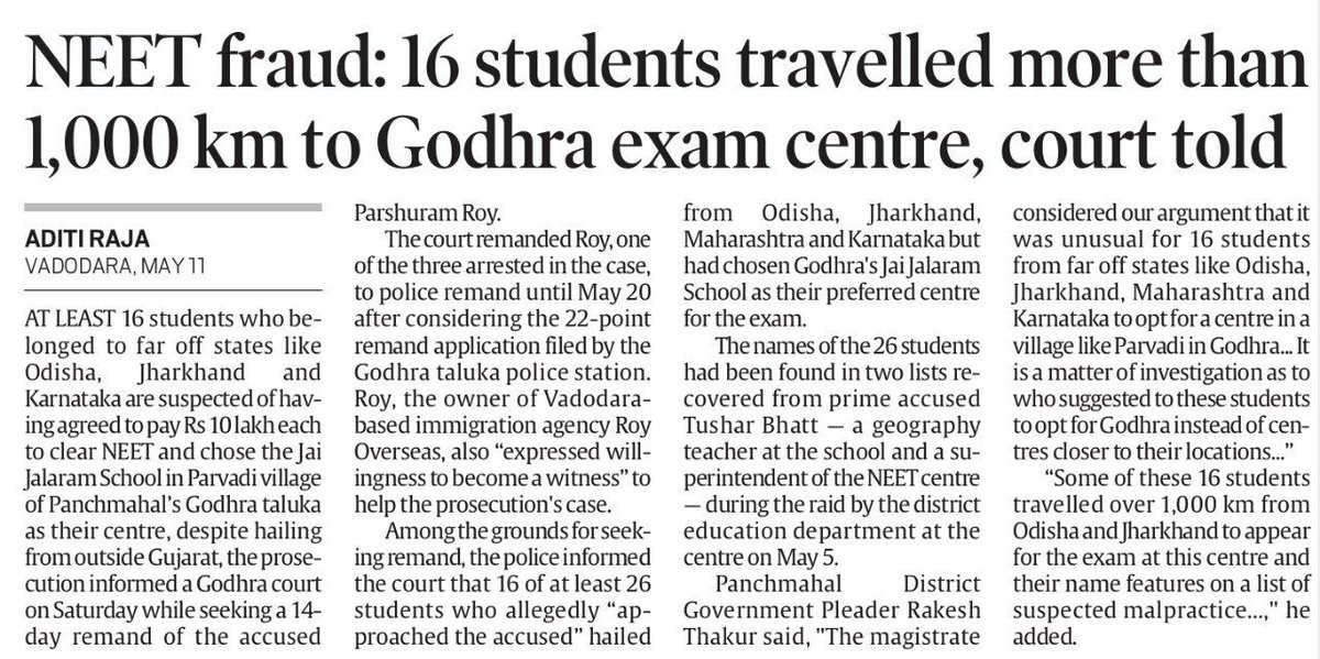 mdmislam4651's tweet photo. How did they get the same centre allotted at a distance of 1000 kilometres?
This is impossible without the involvement of any officials of @NTA_Exams !!
#NEETUG2024 is looking Big SCAM! !
Need of CBI Enquiry! !
Cc @PMOIndia @mansukhmandviya
#MedTwitter #NEET_PAPER_LEAK https://t.co/EYClmUdnoT