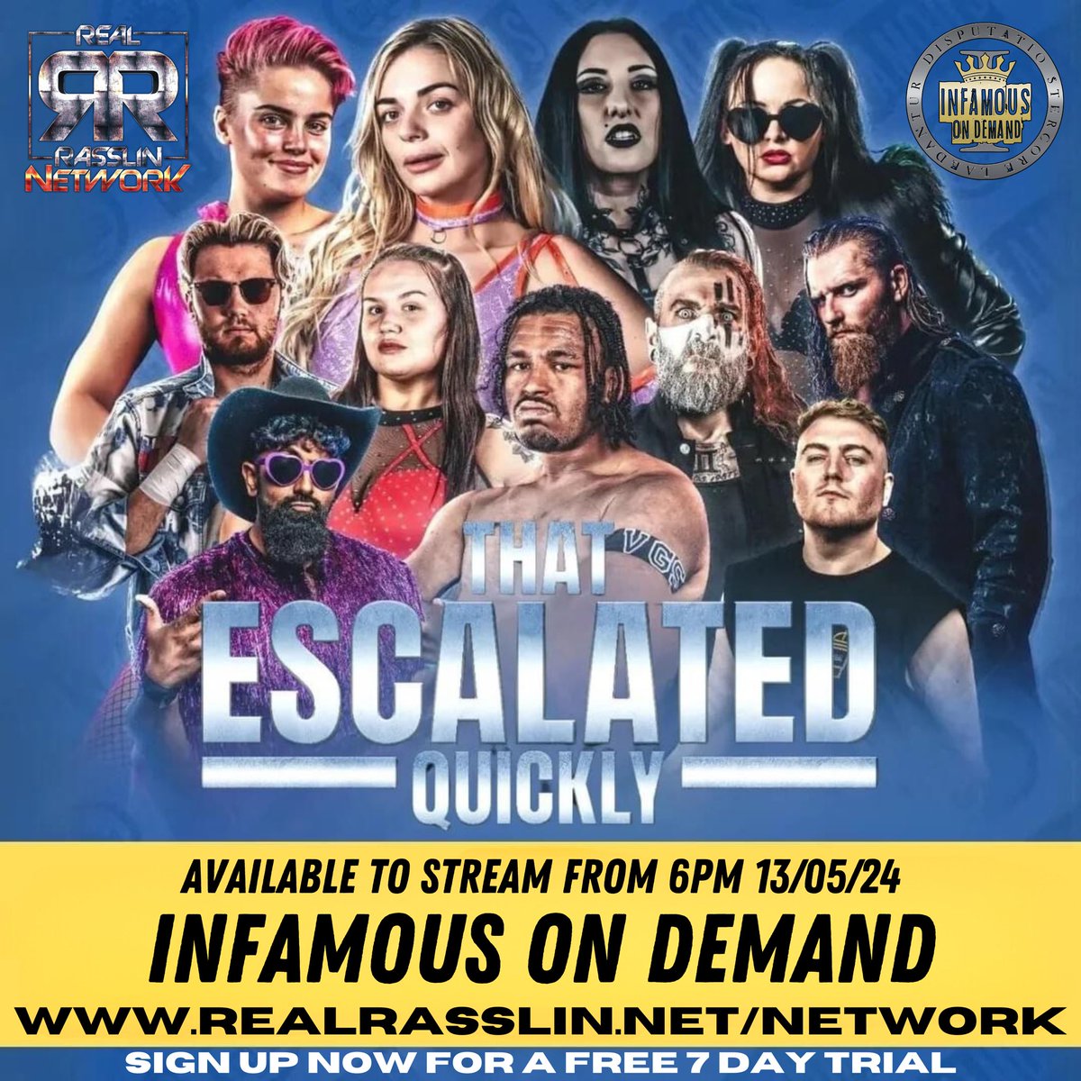 @INFAMOUS_WP Presents: THAT ESCALATED QUICKLY A New Champion Is Crowned! Available Tonight from 6pm on The Real Rasslin Network! RealRasslin.net/network #Wrestling #ThatEscalatedQuickly #Infamous #TheRealRasslinNetwork