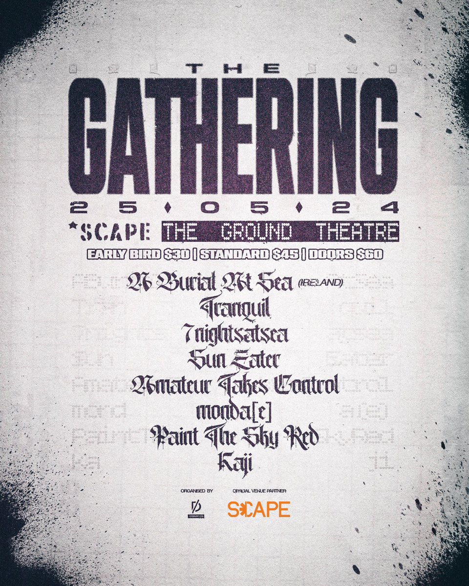 THE GATHERING - 25.05.24

Early Bird tickets almost sold out now. Get yours before its too late and we hope to see you at our first show of the year. 

Link in bio 🎟️