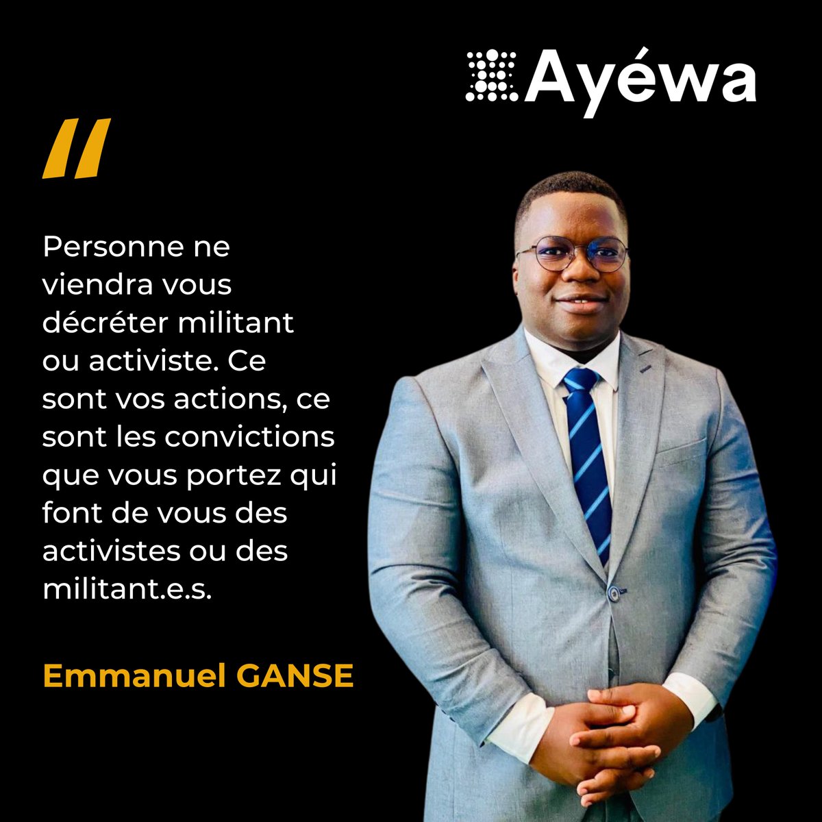 @EmmanuelGanse @ab_benin En 2021, il a fondé @InstitutTonafa, né d’une solution #CivicTech. La plateforme de l'Institut offre des ressources pour éduquer les jeunes sur la non-violence, sur les techniques de médiation et de gestion pacifique des conflits, et la participation politique des femmes. ✊🏿
