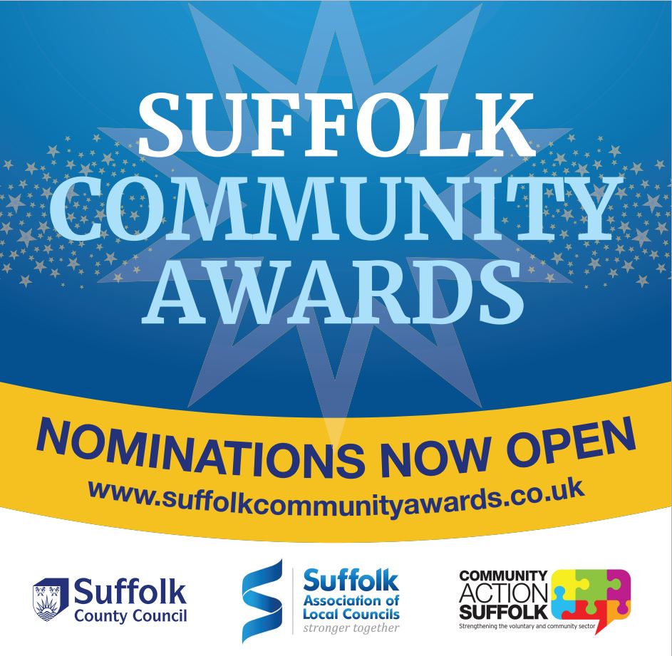 Nominations are now open for the Suffolk Community Awards - recognising and celebrating those who have made a difference to the people and communities of our county - more here suffolkcommunityawards.co.uk @SCCPublicHealth @ESNEFT @HWSuffolk @bscentre @PHOEBEIPS @NSFTtweets