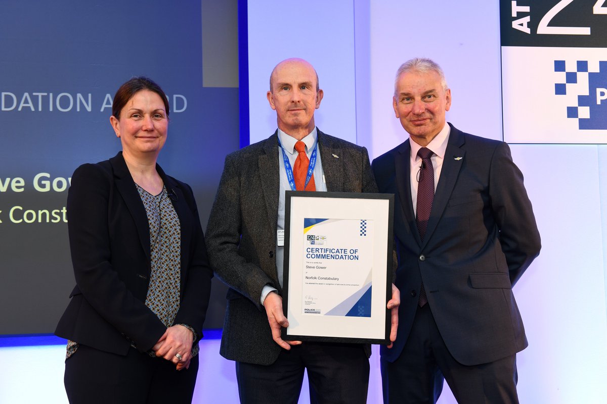 Steve Gower of @NorfolkPolice commended for Services to Crime Prevention and Designing Out Crime at this year’s @securedbydesign ATLAS national crime prevention conference. Read more: securedbydesign.com/about-us/news/…