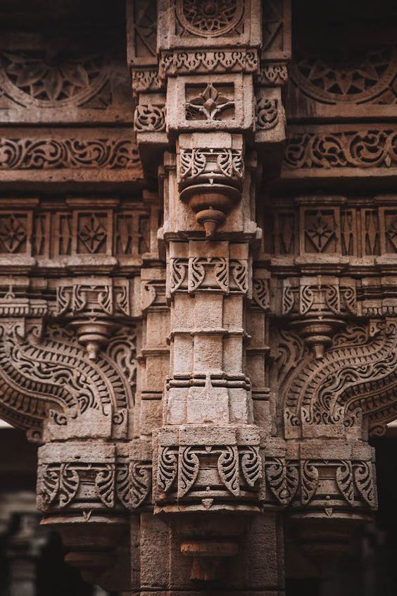 A pillar in Adlaj Stepwell, Gujarat.