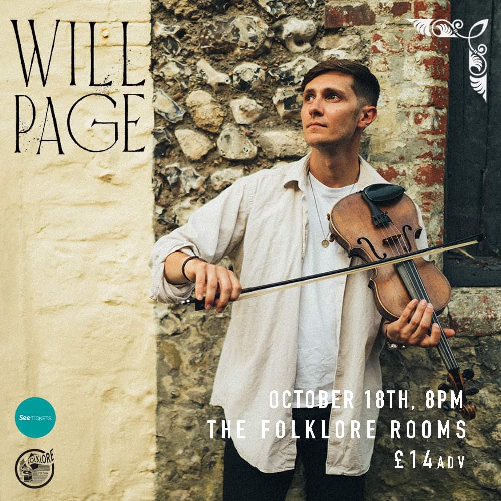 ⚡️NEW SHOW ANNOUNCEMENT⚡️ @willpagemusic (@Noble_Jacks) 🎻 @folklorerooms 🏠 Oct 18th 🗓️ £14adv | 18+ Tickets available NOW: tinyurl.com/5abxw6tn FOLKLOREx
