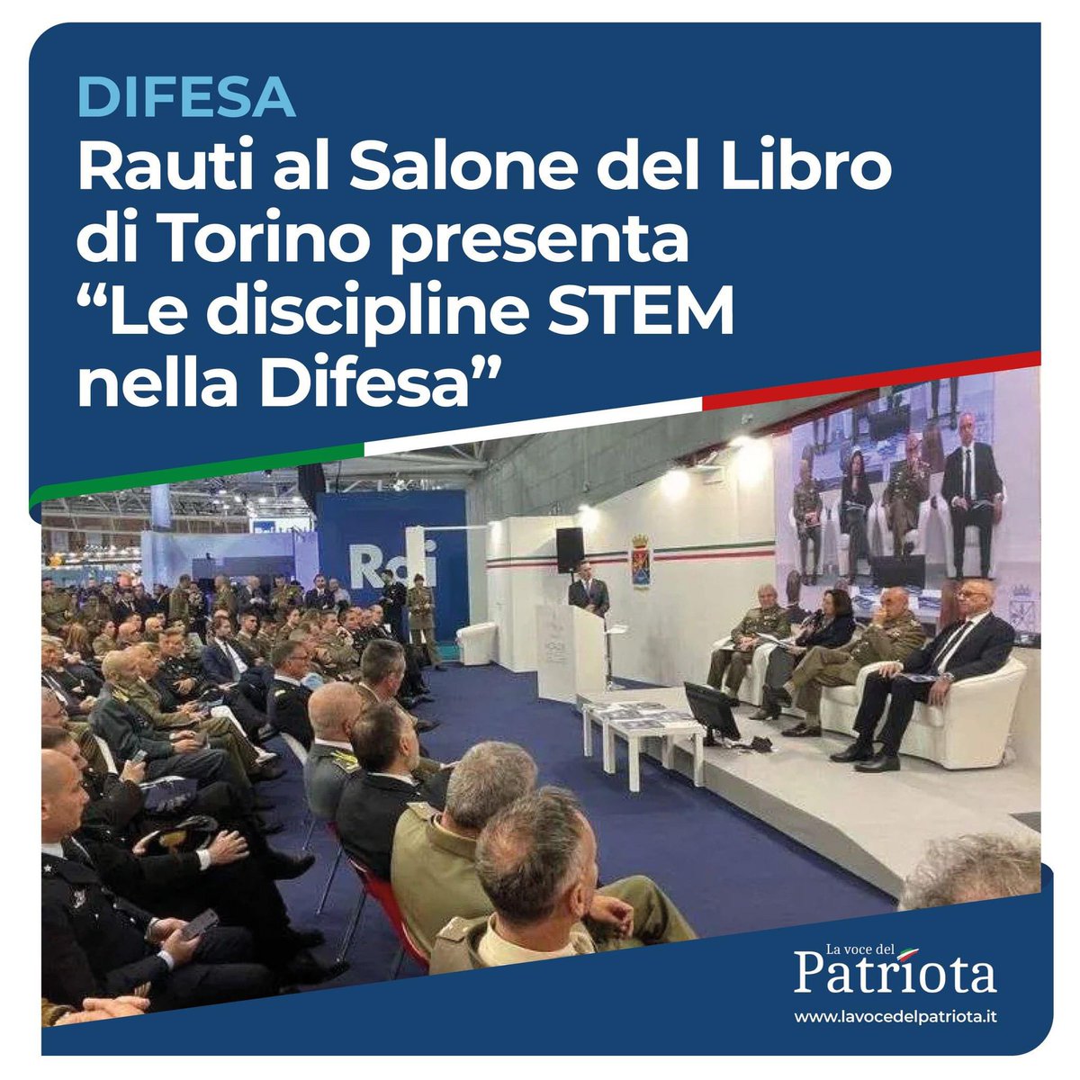 Difesa, Rauti al Salone del Libro di Torino presenta 'Le discipline STEM nella Difesa' lavocedelpatriota.it/difesa-rauti-a… via @vocedelpatriota #SalTo24 #STEM #settimanaSTEM #Difesa #ForzeArmate @GuidoCrosetto @MinisteroDifesa @SM_Difesa @Esercito @ItalianAirForce @ItalianNavy…