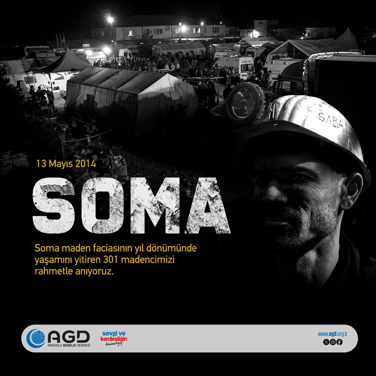 'Bir avuç kömür için bir ömür verenlere...” #Soma maden faciasının yıl dönümünde yaşamını yitiren 301 madencimizi rahmetle anıyoruz.