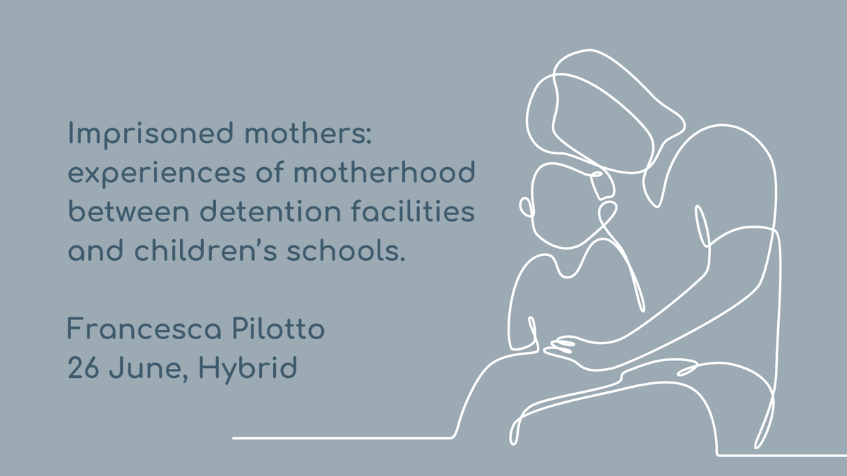 Join us for our hybrid event on 'Imprisoned mothers: experiences of motherhood' with Francesca Pilotto @unibo who is visiting @EdinburghNapier 26 June. Join us online or in-person. Register now! bit.ly/3yeIZvZ