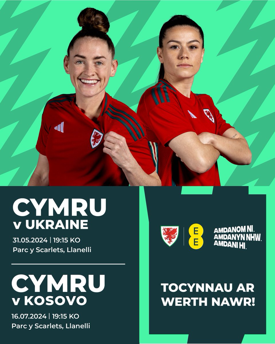 Double Cymru Ticket 🎫🏴󠁧󠁢󠁷󠁬󠁳󠁿 One week left to take advantage of our double ticket offer. Cymru v Ukraine 31.05.24 | 19:15 KO Cymru v Kosovo 16.07.24 | 19:15 KO Tocynnau 👉 fawales.co/4adWkli #ForHer #TogetherStronger