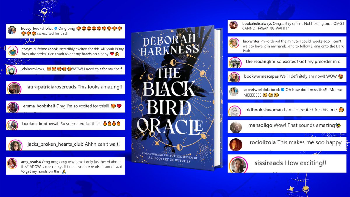 ✨ The excitement for #TheBlackBirdOracle by @debharkness is well and truly off the scale! Join in with the buzz now, pre-order your copy and tell us how excited you are! geni.us/TBBOWaterstones ✨