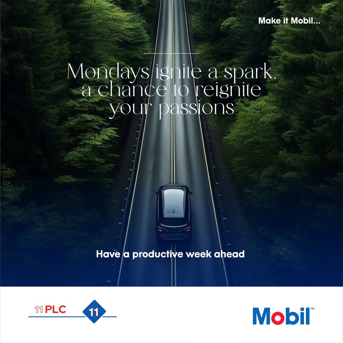 Monday Motivation! Mondays ignite a spark, a chance to reignite your passions and fuel your dreams! Embrace the fresh start and make this week count! #MondayMotivation

 #NewBeginnings #FollowYourPassion #mobillubricants #mobilinnigeria