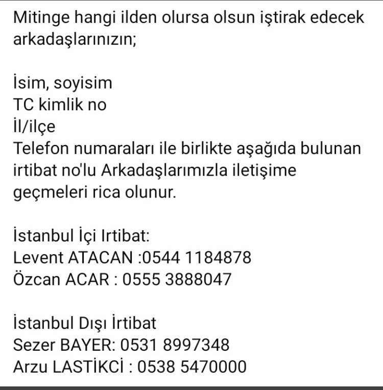 CHP nin Ankara'da düzenleyeceği büyük EMEKLİ mitingi için ücretsiz ulaşım irtibat telefon numaraları görselde mevcuttur #EmeklilerHakkınıArıyor #5000VeKısmiHakkınıArıyor @herkesicinCHP @eczozgurozel @ArzuLastikci @EytEmeklilerFed