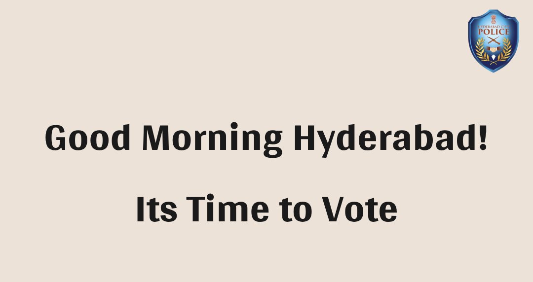 hydcitypolice's tweet image. #YourVote is 
#YourVoice 
Come out, Lets vote...