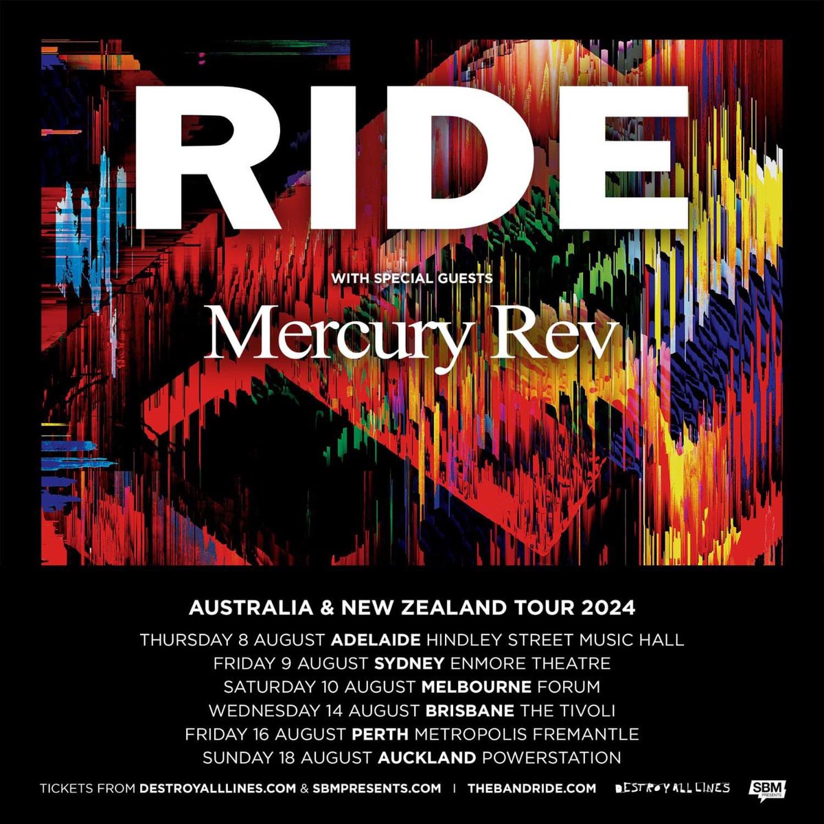 Last night I dreamt I was late for a @rideox4 gig in Perth. When I got there they played All I Can See. Woke up this morning to the announcement of the August Aust/NZ tour. Meant to be! Flights booked...see you soon @MarkGardener @Andybebop @SteveQueralt @doctorloz @Rideuberfans