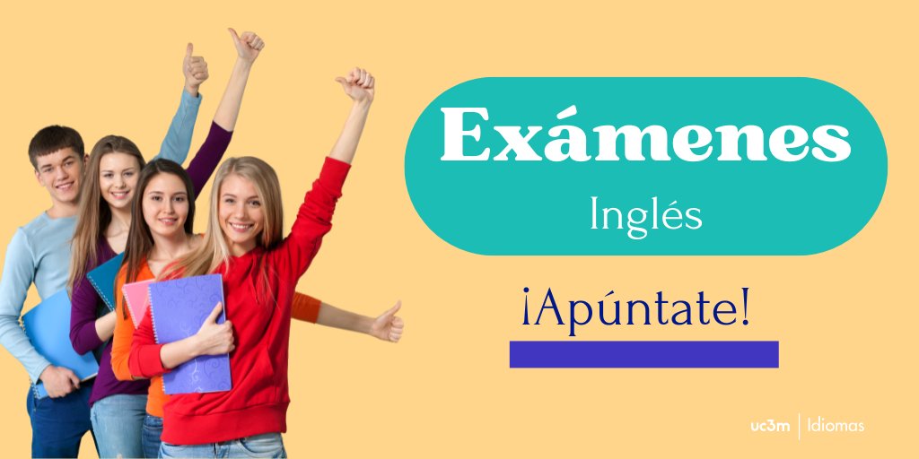 ¡ÚLTIMOS DÍAS! ¿Sabías que para acceder a algún grado/máster, se necesita certificación de #inglés? 🤔 Si tienes un nivel B2 First o C1 Advanced y estás pensando en certificarlo, ¡esta es tu oportunidad! 😉 Hemos ampliado el plazo hasta mañana.  ¡Apúntate! uc3m.es/idiomas/certif…