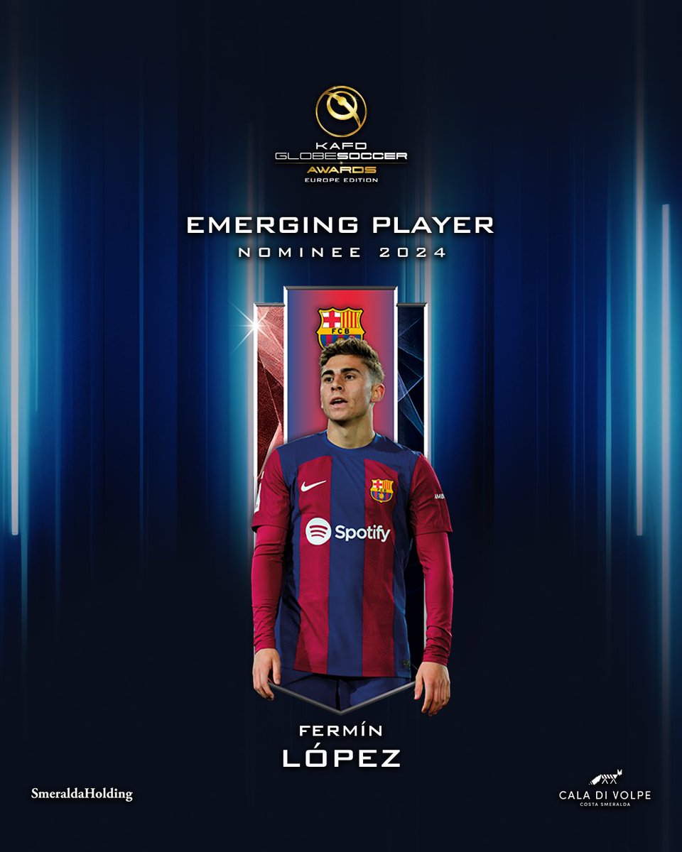 Will Fermín López be named EMERGING PLAYER at the KAFD #GlobeSoccer European Awards?⁣⁣⁣⁣⁣⁣⁣⁣⁣⁣⁣⁣⁣⁣⁣⁣⁣⁣⁣⁣ 🤴 Your vote matters! vote.globesoccer.com/vote/euro-emer…

#FerminLopez #KAFD #HotelCaladiVolpe #SmeraldaHolding
