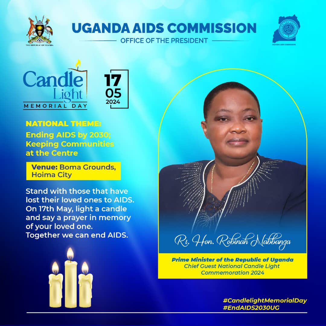 3 days left to the Candlelight Memorial Commemoration Day!

#CandlelightMemorialDay

#EndAIDS2030Ug