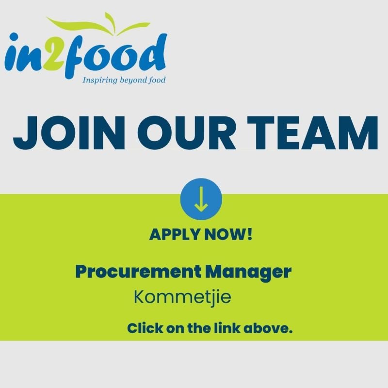 In2Food

📌Procurement Manager - Kommetjie

• Grade 12/Matric
• Must have a valid Code B/08 driver’s license
• Strong negotiator with deep knowledge of inventory and supply chain management
• Excellent knowledge of Microsoft and Syspro

Apply now
pnet.co.za/jobs--Procurem…