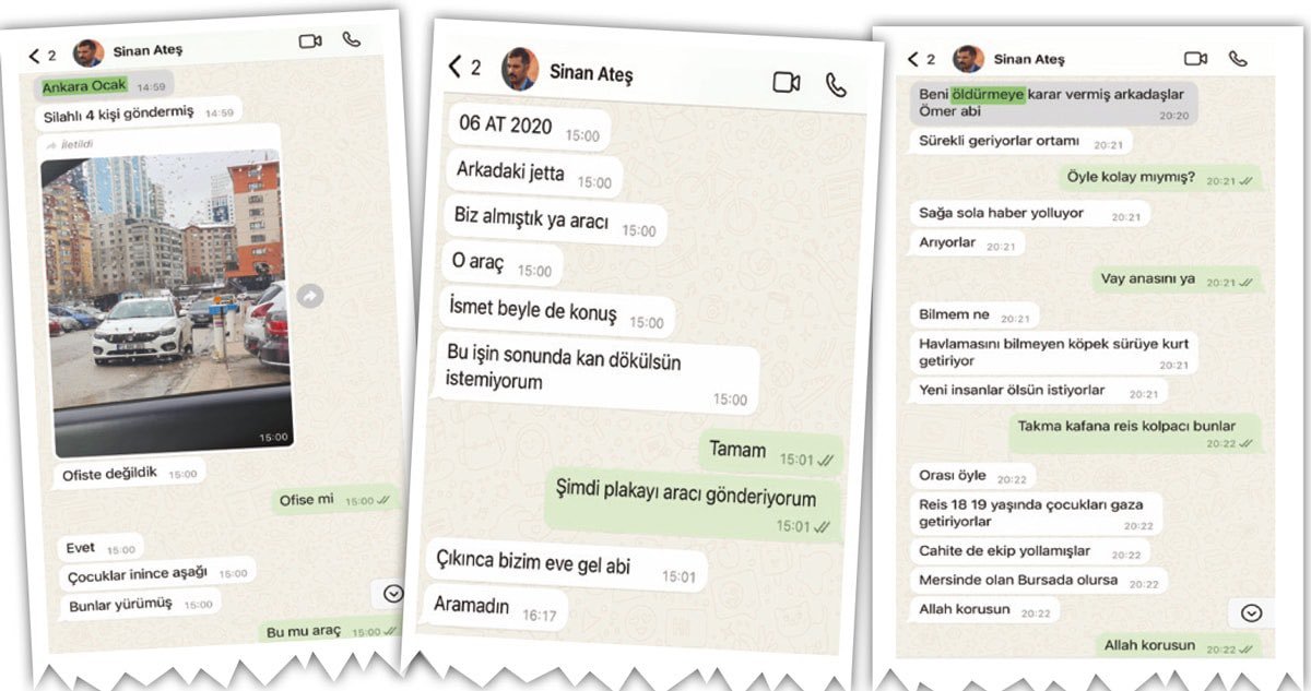 Sinan Ateş’le yakın arkadaşı İsmail Özdemir arasındaki WhatsApp konuşması yayınladı: “Beni öldürmeye karar vermişler Ömer abi.” (İsmail Saymaz)
