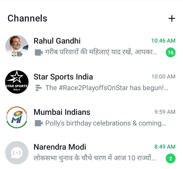 Clearly RaGa is winning 

WA channel RaGa have more notifications than NaMo

#Rahulgandhiforpm