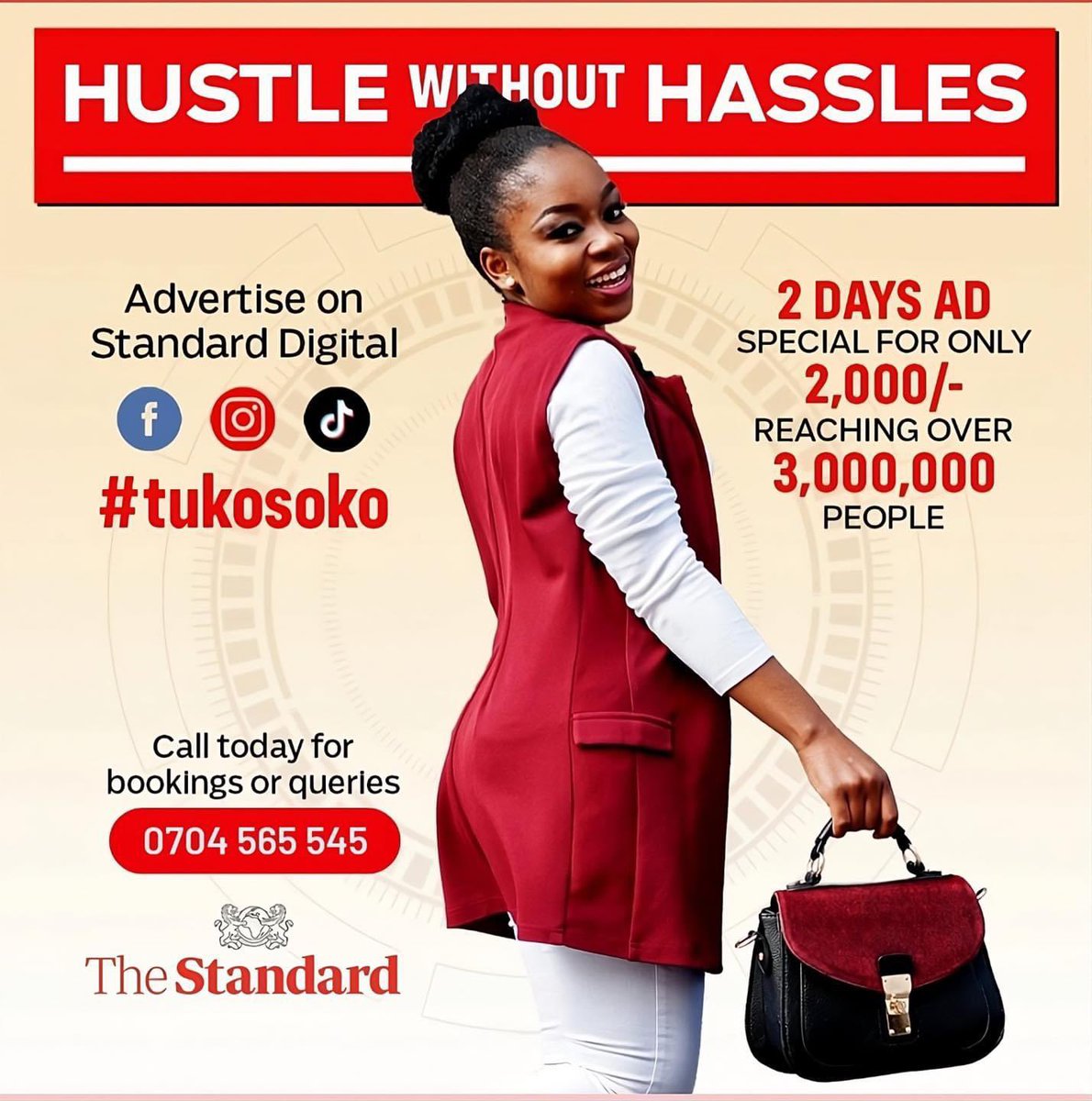 Don't let your small biz get lost in the crowd. Stand out with Standard Digital's social media expertise! Call 0704565545 to secure your spot. #TUKOSOKO