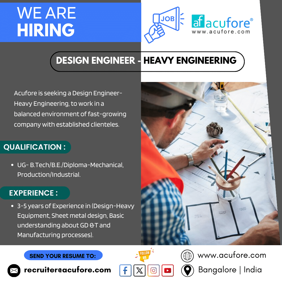 acufore0140's tweet photo. Design Engineer-Heavy Engineering
https://t.co/TqrVjFarCr
#Design #Engineer #Heavy #Equipment #Industry #HeavyDuty #Projects #Solutions #Services #Mechanical #Industrial #Equipment #Machinery #Structural #Machine #Industry #India #Bangalore #Career #Hiring #Job #Acufore https://t.co/Zo06Us1nwx