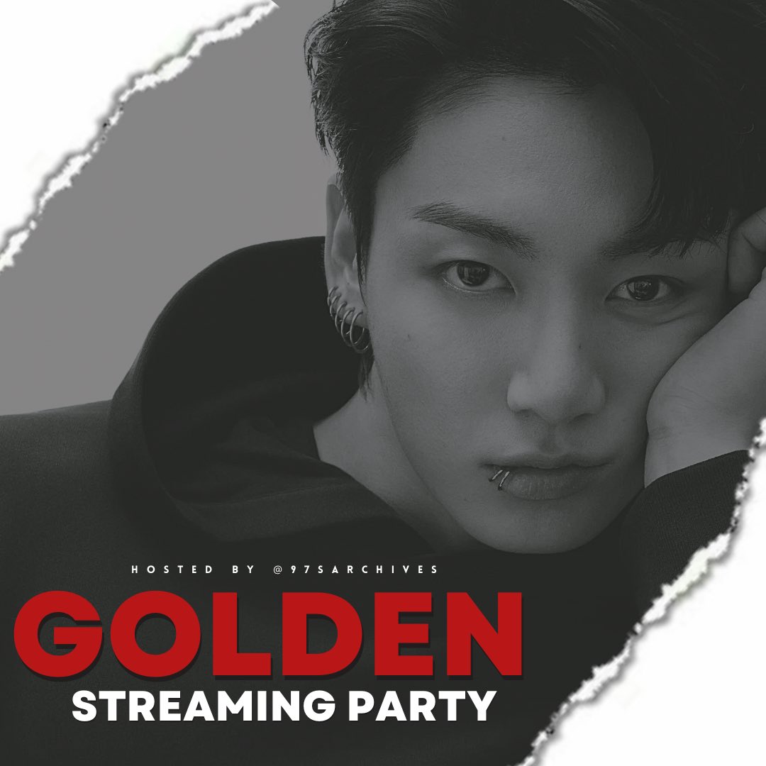 GOLDEN SPONSORED STREAMING PARTY ★

» GOAL: 3,000 SS in 5 hrs 
» $100 to @/GoldenJKUnivers 

★ snty, seven, 3d and golden from YT, Spotify, AM, Stationhead, Pandora, Shazam! 

STREAM FOR JUNGKOOK 
#JungKook_GOLDEN