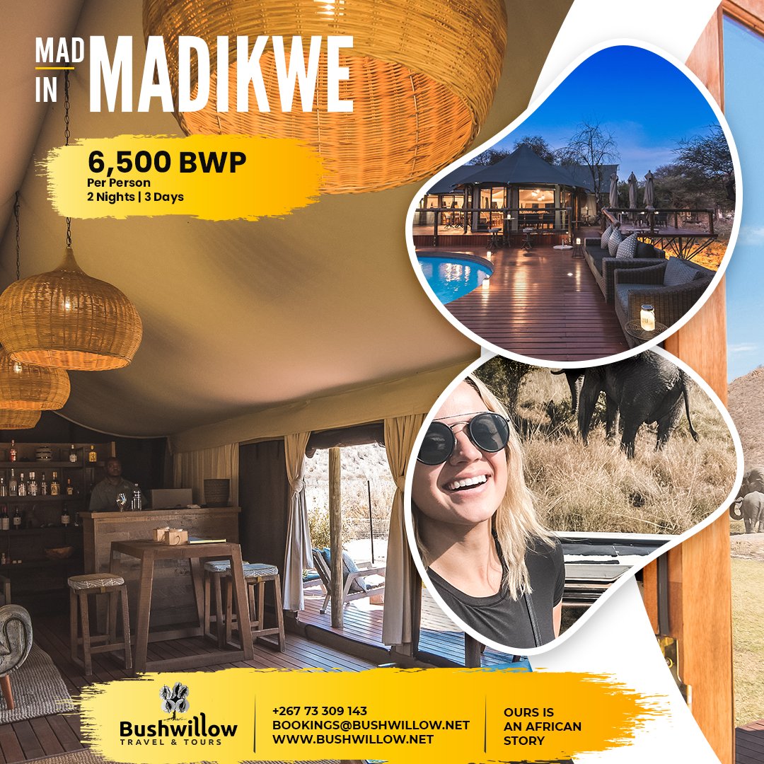 𝗠𝗮𝗱 𝗶𝗻 𝗠𝗮𝗱𝗶𝗸𝘄𝗲 𝗧𝗼𝘂𝗿 - 𝟮 𝗡𝗶𝗴𝗵𝘁𝘀/𝟯 𝗱𝗮𝘆𝘀

𝙏𝙤𝙪𝙧 𝙃𝙞𝙜𝙝𝙡𝙞𝙜𝙝𝙩𝙨:
• Luxury Hotel.
• Spa Facilities.
• Madikwe Game Reserve.
• Waterhole viewing deck.

#madikwegamereserve #africanwildlife #africansafari #iloveafrica #bushwillowtravelandtour