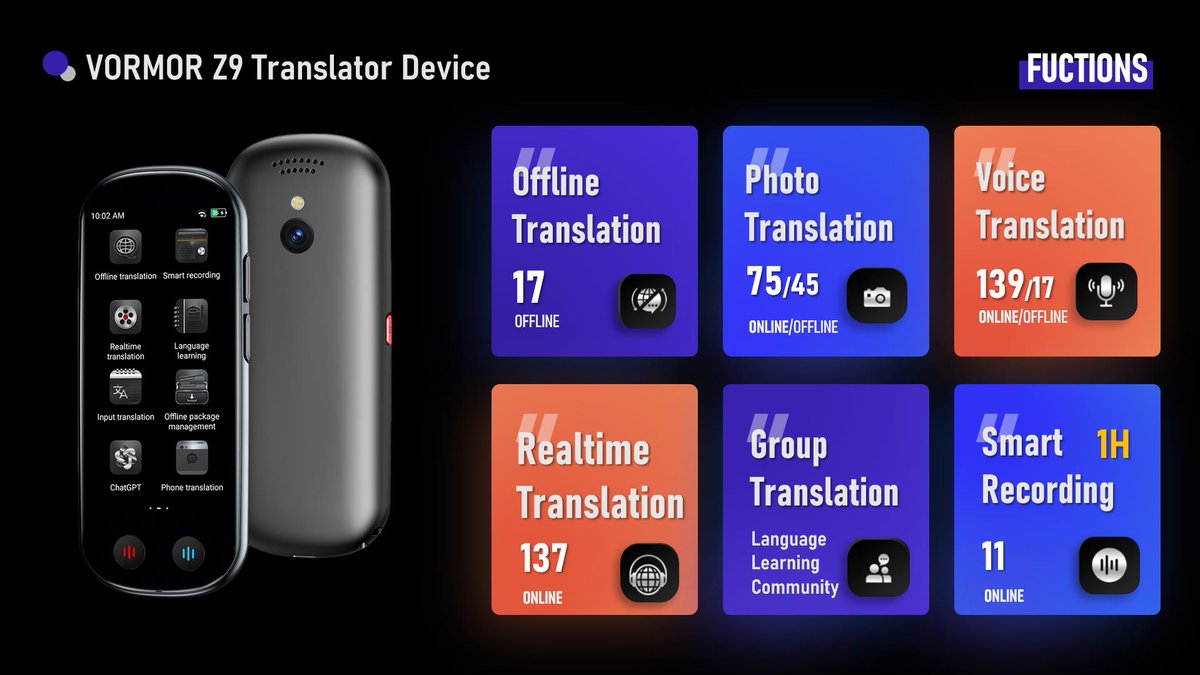 Get your multi-functional smart voice translator device.#vormor #vormorz9 #newarrivals