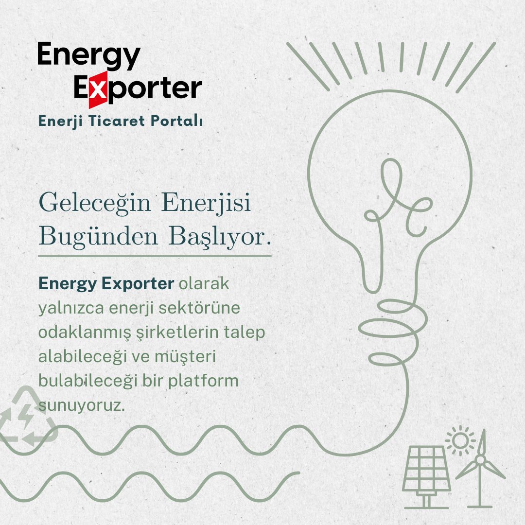 Energy Exporter olarak yalnızca enerji sektörüne odaklanmış şirketlerin talep alabileceği ve müşteri bulabileceği bir platform sunuyoruz. 💻 energyexporter.com ✉️ info@energyexporter.com #renewableenergy #energyexporter #solarpower #solarenergy #windenergy #windpower