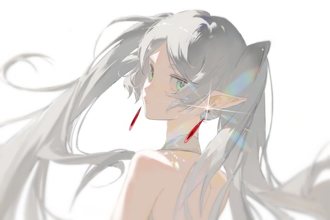「from behind white hair」 illustration images(Latest)