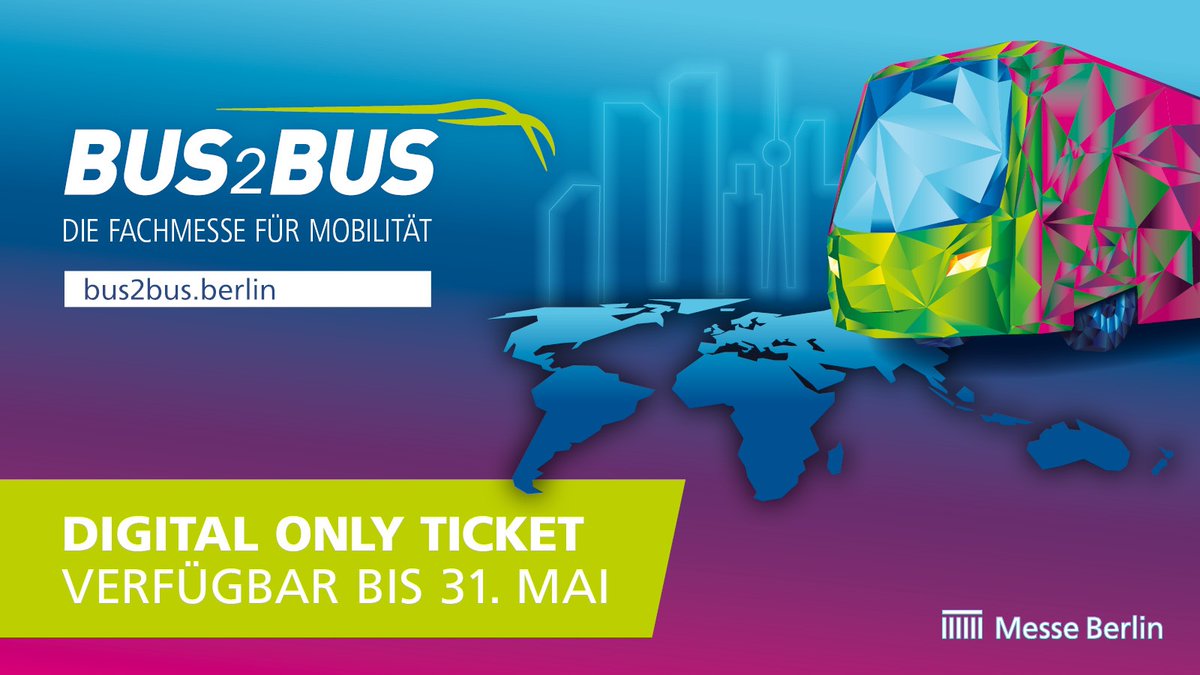 🎟 Sichern Sie sich Ihr #BUS2BUS Digital Only Ticket für nur 25 € &amp; erhalten Sie Zugang zu On-Demand-Videos des Bühnenprogramms, Networking-Möglichkeiten und eine exklusive Aussteller- und Produktübersicht.
🎟️🔗 di-ri.co/I84Ti
#BUS2BUS