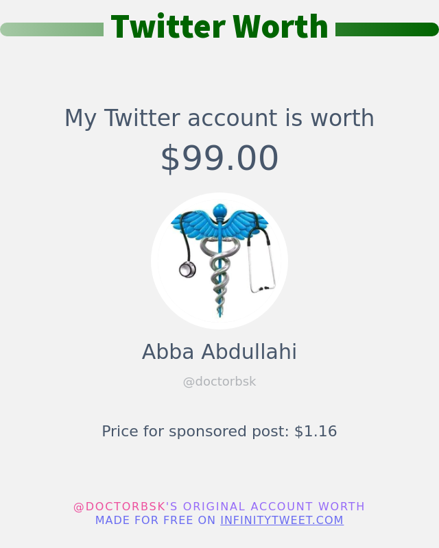 My Twitter worth is: $99.00

➡️ infinitytweet.me/account-worth