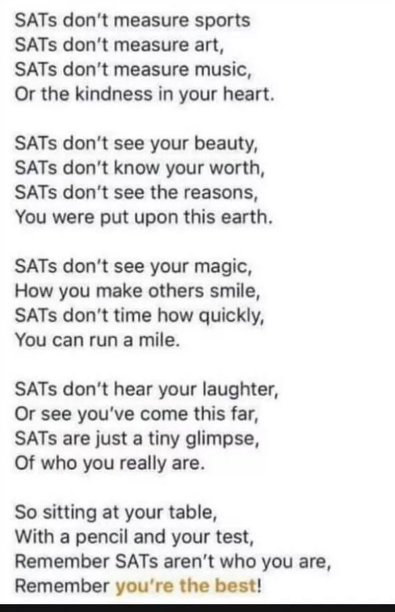 To our Year 6 children sitting the SATs this week… 💕