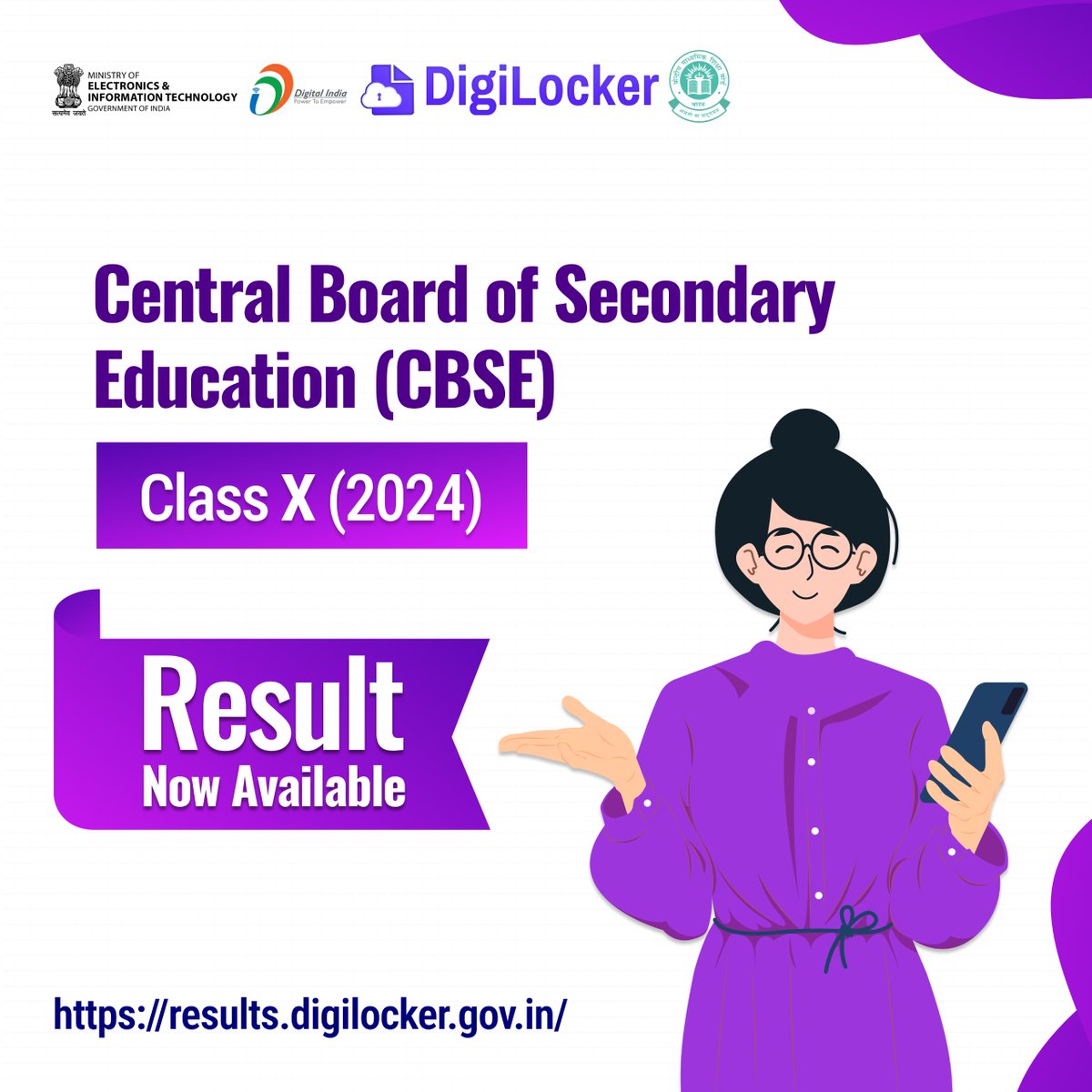 📢Great News! Congratulations to all #CBSE Class X students. Your board results are now available on #DigiLocker Result page. Check your results now and celebrate your achievements. results.digilocker.gov.in #ClassXResults #CBSEResults