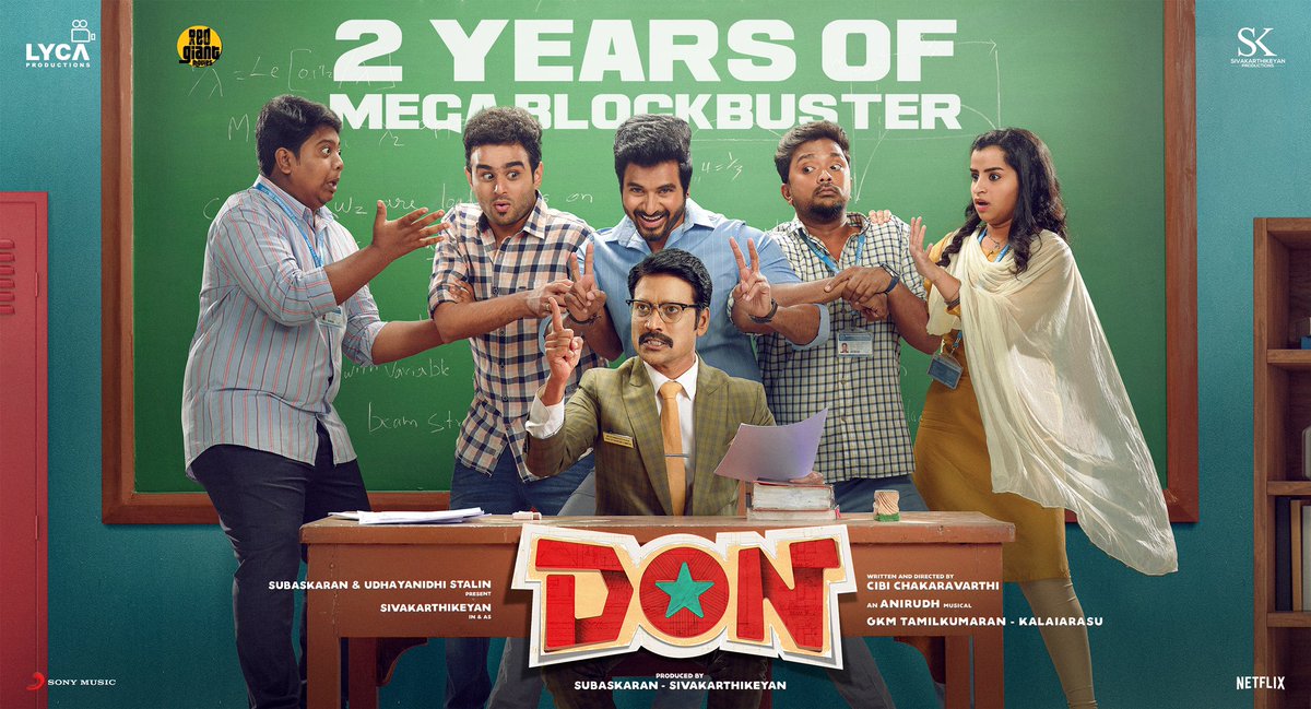 Life ல ஜெயிச்சா நீ தான்பா டானு ! Thank you all for making it a MEGA BLOCKBUSTER! #2YearsOfMegaBlockbusterDON @Siva_Kartikeyan @Udhaystalin @SKProdOffl @LycaProductions @RedGiantMovies_ @Dir_Cibi @anirudhofficial @priyankaamohan @iam_SJSuryah @thondankani @sooriofficial