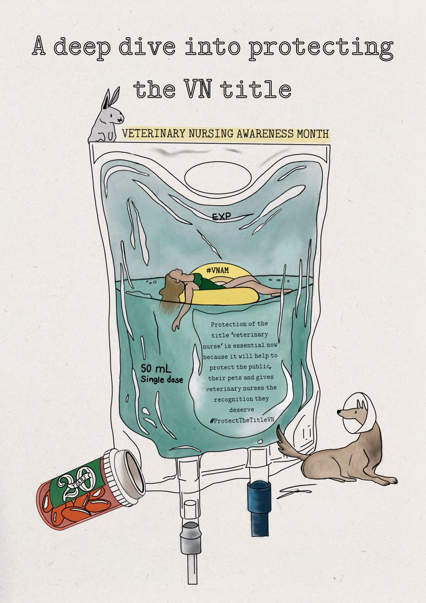 The more we educate others about the role we have in upholding animal welfare, the more likely it is that legislation will be introduced to reflect the skilled profession we are today! #20YearsOfVNAM #WhatVNsDo #ProtectTheTitleVN #VNAM2024 *Poster by Jessie Kent - Hall Place Vets