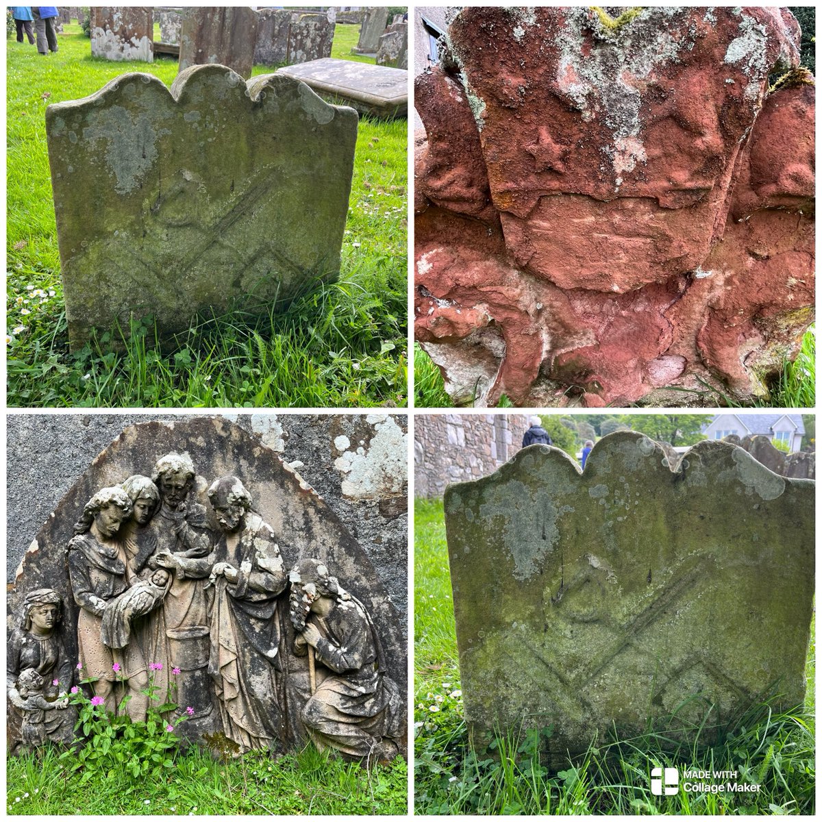 Some of the amazing #gravestones at St Mary's church #Bute with ⁦@ArchScot⁩ summer school