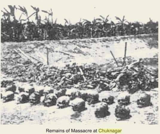 In just one hour, 12,000 Hindus were mercilessly killed in a single village.

“River full of Hindu corpses turned red with the blood of Hindus.”

“So many people (Hindus) were killed that the army ran out of ammunition.”

“It was like a nuclear attack.”