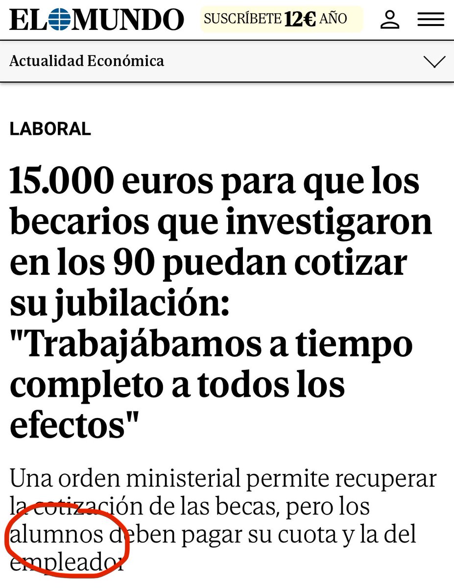 12 días explicando que no éramos alumnos, no estábamos en formación… día 13: @elmundoes nos llama “alumnos”. El lenguaje importa. #YoInvestiguéSinCotizar