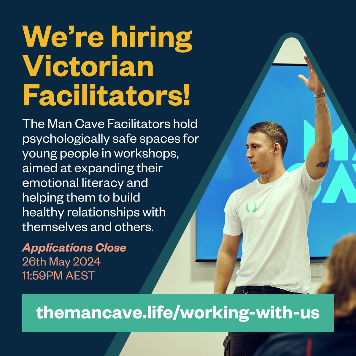 Want to work at The Man Cave? We're now taking applications for facilitators in Victoria 🥳 All the details you need can be found here: hubs.la/Q02wTZ8C0