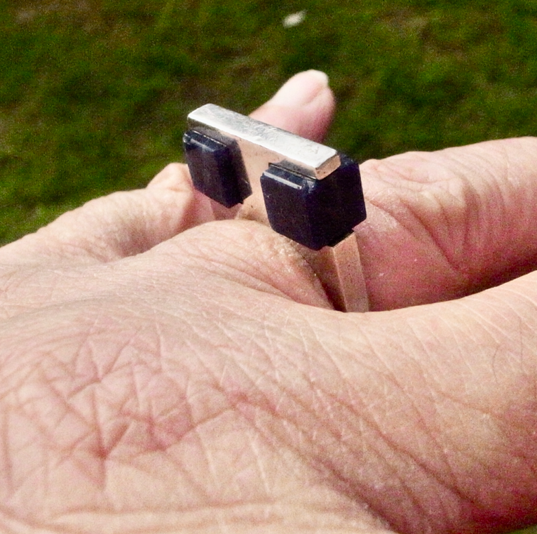 Uwe Moltke, sodalite set silver ring, #Denmark, circa 1975. New to johnkelly1880.co.uk visit for more info & images or DM. Free UK P&P. #jewellery #preowned #preownedjewellery #vintage #vintagejewellery #danishjewellery #scandinavianjewellery #scandinaviandesign