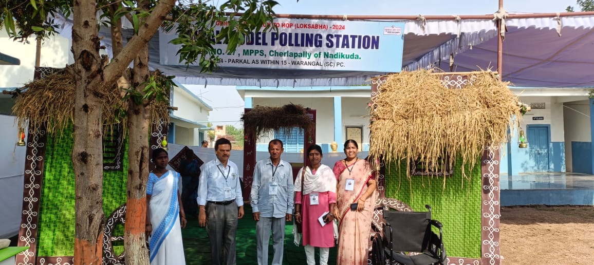 A Model Polling station based on Rural Indian Villages theme. @CEO_Telangana @ECISVEEP @Collector_HNK