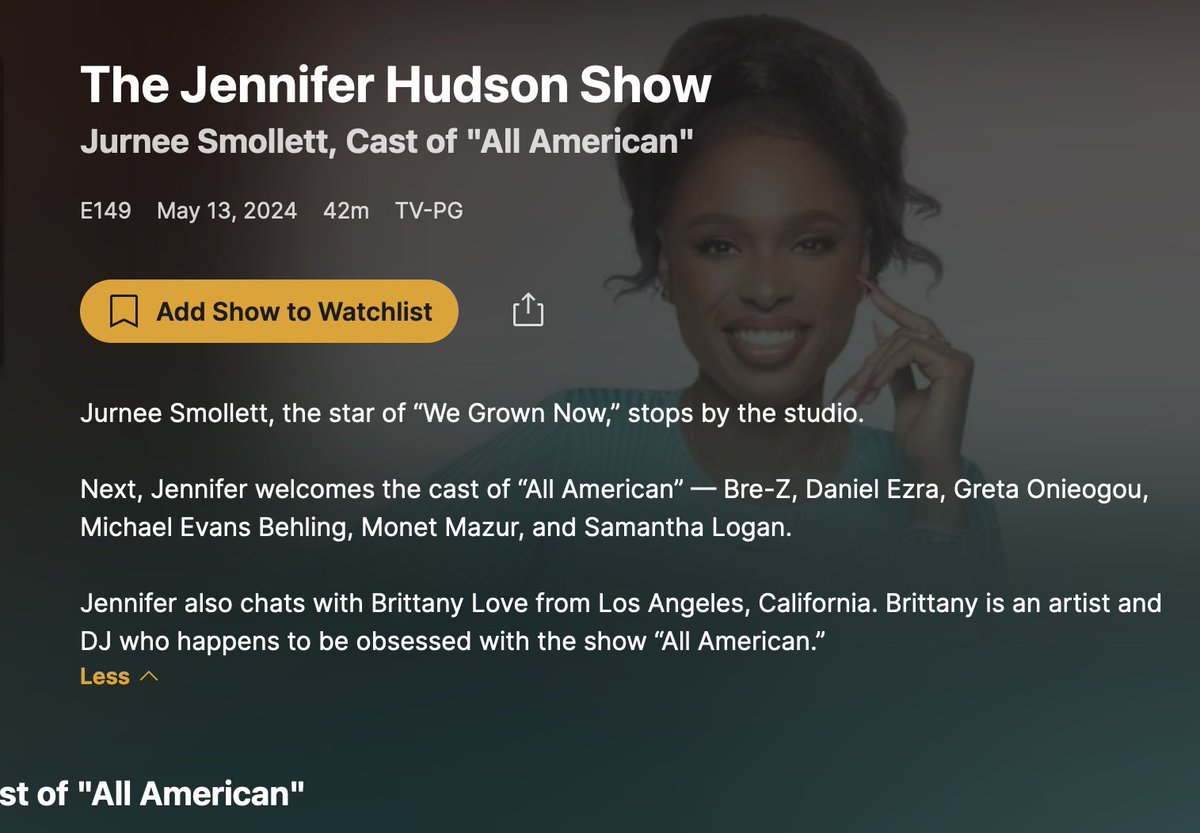 why am i in the bio for this episode?????? this is crazyyy 😭😭😭 #jenniferhudson #allamerican