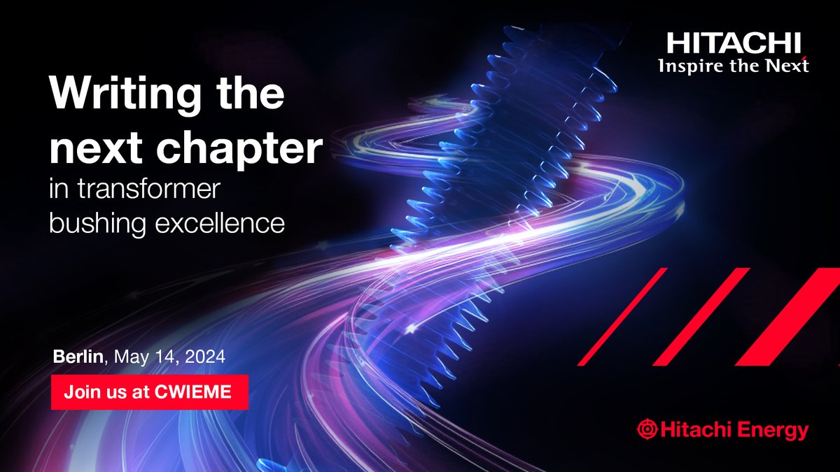 The wait is nearly over!⏳ Get ready to witness the next chapter in transformer bushing excellence at @CWIEMEexpo 2024 in Berlin. Join us at Hall 4.2, Booth 42 E10 as we unveil our latest bushing solutions Find out more➡ hitachienergy.social/Zzj #HitachiEnergyTransformers