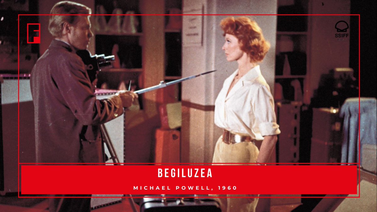 ⚡️Egunotan: 📽️BEGILUZEA -Peeping Tom- (Michael Powell, 1960) 🗓️05/14 @GolemPamplona 🗓️05/16 @ArtiumMuseoa 🗓️05/17 @tabakalera 🗓️05/18 Bizkaia Aretoa (sarrerak @bilbaomuseoa ) 🗓️05/20 Le Sélect (Donibane Lohitzune) ➡️Restauración de @Film_Foundation y BFI National Archive.