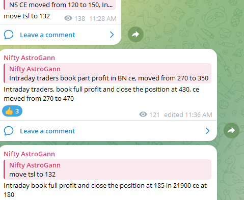 We have give belowcall options in our free channel today based on our astro view and exited in good profits.
t.me/niftyastrogann 
#Nifty50 #NiftyBank #Financialastrology #GANN # #OptionsTrading  #Priceprediction #indianstockmarket #freetips #StocksToBuy #SwingTrading #ASTRO