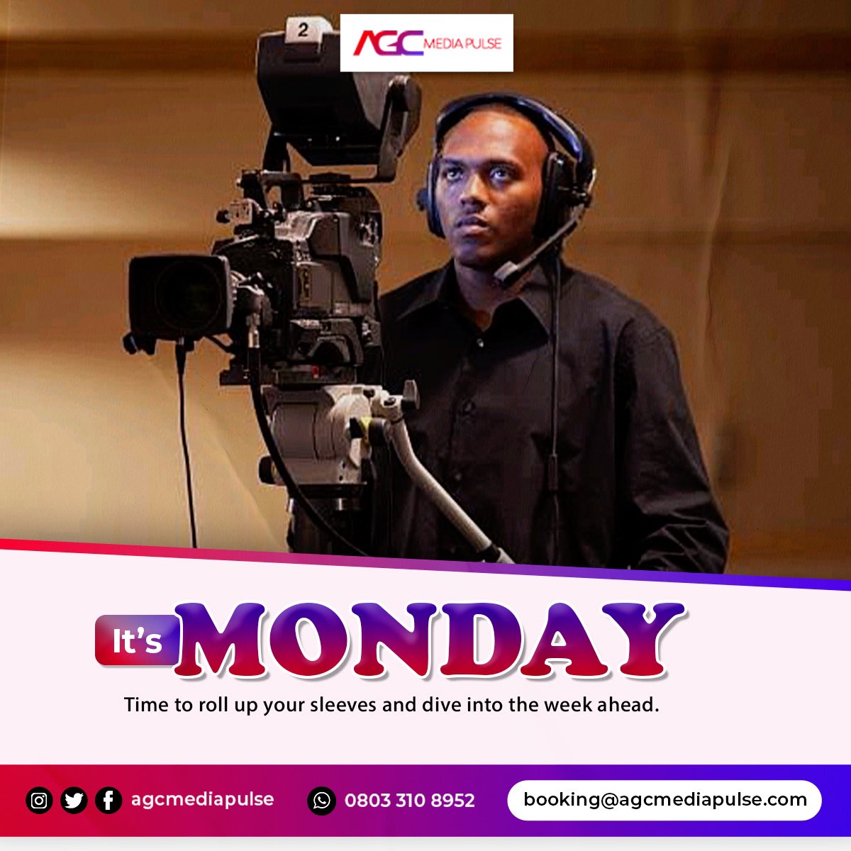 Let's start strong, stay focused, and make this week one to remember. You've got this!

#agc #agcmedia #agcmediapulse #media #mediaproduction #mediaagency #mondaymotivation #monday #explore #viral