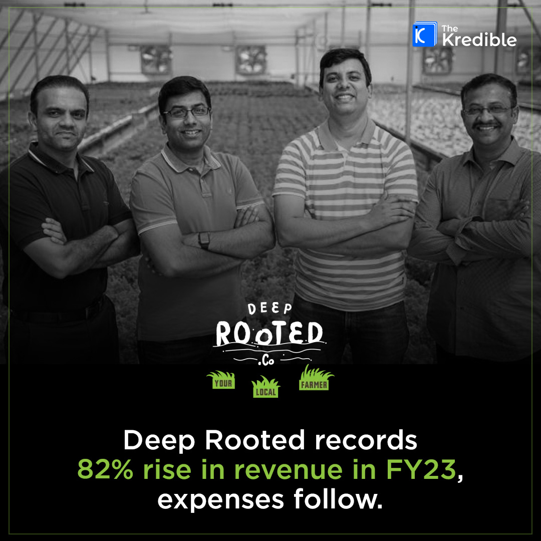 Bengaluru-based agritech company Deep Rooted’s scale ballooned 82% to touch Rs 81.4 crore in the fiscal year ending March 2023.

It last raised its Series B round of over Rs 99 crore led by @IvyCapVentures in 2022.'

Read more: bit.ly/4duqsM6