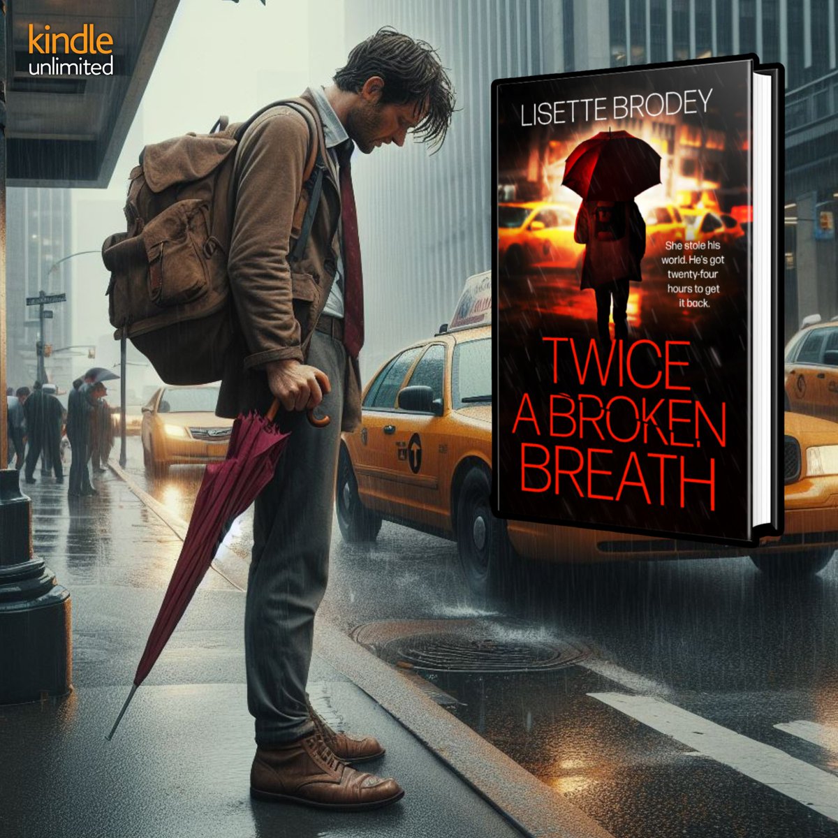 TWICE A BROKEN BREATH 📕 Discovering his wife has left and taken their 8 y/o daughter, frantic, Liam leaves NJ for NYC, arriving at Penn Station with no clue what his next move is. 🚖🌆 mybook.to/TwiceBroken #suspense✨#thriller✨ #KU